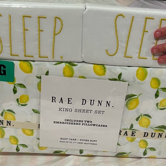 Rae Dunn King Size Lemon Sheet Set - Picture 1 of 4